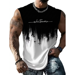 Wholesale <b>Cheap</b> Price Men Blank Tank Tops Bulk Order Polyester Sublimation Sleeveless Shirts - Product Image 1