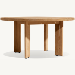 Table ronde en teck robuste et résistant, idéale pour la terrasse de la maison ou comme belle table à manger. - Product Image 2