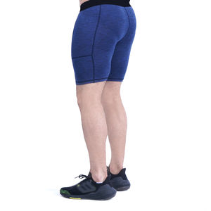 Shorts de compression pour hommes, couleur bleu-noir, fournisseur fiable, haute qualité, service OEM avec design personnalisé, prix abordable. - Product Image 3