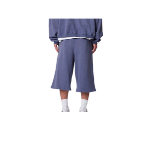 Shorts Capri pour Homme en Toile Bleue avec Logo sur le Devant, Taille à Cordon, Décontracté, Respirant, Tricoté, Taille Mi-Haute - Product Image 3