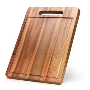Planche à découper carrée en bois d'acacia - Durable et facile à nettoyer, épaisseur 1,5 cm, avec poignée en bois pour la cuisine et le service - Product Image 5