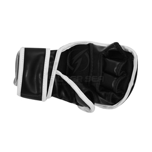 2026 Wholesale <b>SILVER</b> HEAD GUARD 8oz PU MMA Half-Finger <b>Gloves</b> Custom Logo Breathable Comfortable Durable High Quality Boxing - Product Image 2
