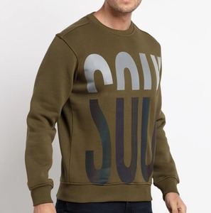 เสื้อสเวตเชิ้ตคอกลมสีเขียวมะกอกสำหรับผู้ชายพิมพ์ลายตัวอักษรทรงปกติสวมใส่สบายๆในฤดูใบไม้ร่วง - Product Image 2