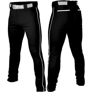 Men's Printed Baseball Pants <b>Magenta</b> Solid Color Breathable 100% Polyester Slim Fit Pockets Belt Closure Winter All Apparel - Product Image 3