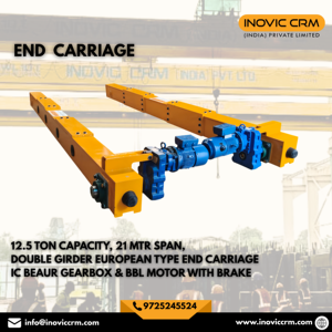 Grúa de dos vías de 10 toneladas de capacidad, 19 metros de envergadura, tipo europeo, con carro final, caja de engranajes PBL (ELECON), motor BBL, freno, altura de elevación de 20 m - Product Image 4