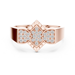 Anillo de Oro Rosa de 18K con Clúster de Diamantes Geométricos Aurora - Product Image 1