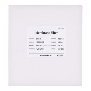 แผ่นกรองเมมเบรน PTFE-H แบบ Hydrophilic ขนาด 0.20 ไมครอน 55 มม. สำหรับการกรองตัวอย่างในน้ำ - Product Image 2