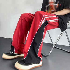 กางเกงวอร์มไนลอนกันลมสีสันตัดกันสำหรับผู้ชาย สไตล์ลำลองสตรีทแวร์ ขากว้าง เอวยางยืด น้ำหนักเบา จัดส่งตรงจากโรงงาน - Product Image 2