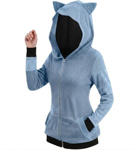 Sudadera con Capucha para Mujer, Tejido de Punto con Patrón Sólido, de Alta Calidad, Transpirable, de Secado Rápido, Invierno, Bordada, Personalizada - Product Image 6