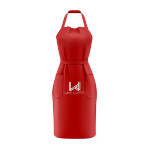 Tablier personnalisé en coton tissé de haute qualité, multi-poches, réutilisable, doux, pour usage quotidien, en denim lavé, léger et respirant - Product Image 5