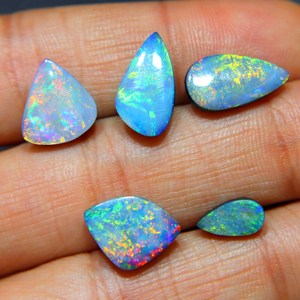 Australian <b>Opal</b> Doublet Cabochon Multi Fire Natural <b>Opal</b> Loose Gemstone for Jewelry Making - Product Image 2