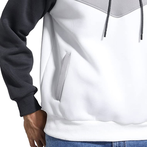 Sweat-shirt à capuche pour homme BRG, manches raglan, coupe classique, style décontracté, automne, blanc, noir, gris, polyester, sweats à capuche pour homme - Product Image 6