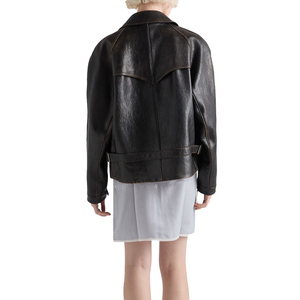 Chaqueta Blusón de Piel de Cabra para Mujer, Diseño de Lujo con Mangas Raglán, Prenda Exterior de Diseñador, Fabricante de Marca Privada Personalizada - Product Image 2