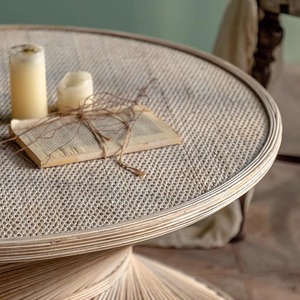 Latest Rattan and <b>Bamboo</b> Farmhouse Coffee <b>Table</b> Round Shape Living Room Furniture Home Furniture Durable - Product Image 2