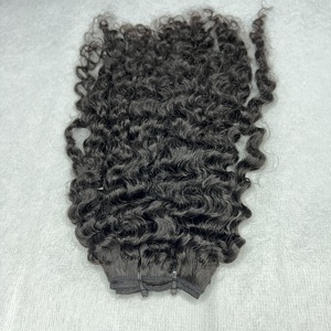 100% cheveux vierges bruts non transformés birmans bouclés faisceaux Extensions de cheveux couleur naturelle Double dessiné cheveux humains - Product Image 3