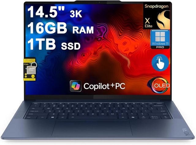 Le/ novo Yoga Slim 7 Laptop 14.5" 3K OLED Touch, Qualcomm 12-core 16GB RAM 1TB SSD Snapdragon X Elite (Up to 45 Tops