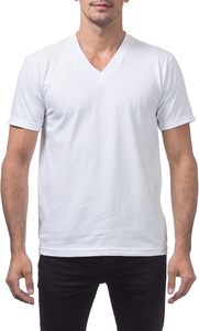 Camiseta cómoda para hombre, esencial, de manga corta, con etiqueta personalizada, color sólido, transpirable, para verano, con cuello en V. - Product Image 4