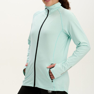 <b>Top</b> Sell Breathable Quick Dry <b>Zipper</b> Sports Jackets Plus Size Thumb Hole Custom Women Eco-friendly Fabric Full Zip Running Front - Product Image 3