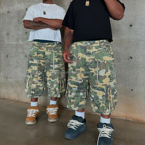 Custom <b>Men's</b> Camouflage <b>Cargo</b> Shorts with Designer Embroidery Casual Sublimated <b>Camo</b> Design - Product Image 1