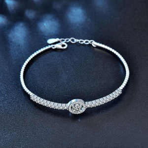 Luxury Round Shape Moissanite diamond <b>Bracelet</b> Luxury Fine Jewelry <b>Couple</b> Gift Silver 925 Silver <b>for</b> Women - Product Image 1