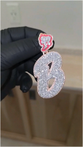 Colgante de Letra Inicial Personalizado de Hip Hop Chapado en Oro Rosa con Diamantes Iced Out, Colgante de Nombre de Plata Esterlina 925 con Moissanita VVS - Product Image 6