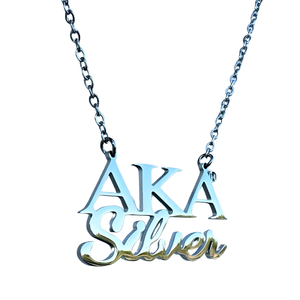 Collier AKA Silver Soror avec pendentif lettre en argent, bijou élégant, accessoire de mode minimaliste, à porter au quotidien - Product Image 2