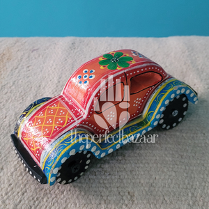 Coche de madera decorativo para el hogar, hecho en India, pintado a mano. - Product Image 1