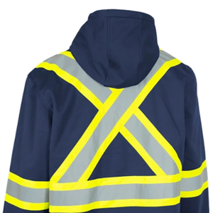 เสื้อฮู้ดนิรภัยแบบกันน้ำ Hi Vis ANSI Class 2 สำหรับผู้ชาย ป้องกันรอยยับ ระบายอากาศได้ดี ไฟ LED กระพริบ ชุดทำงาน รับผลิตแบบ OEM พร้อมสกรีนโลโก้ตามสั่ง - Product Image 4