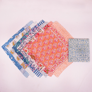 Cotton Square Scarf Floral Bandana Printed Handkerchief Skin-Friendly Casual Spring Summer <b>Accessory</b> For Unisex & Pets - Product Image 2