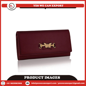 Nueva Cartera de Mano para Mujer, 100% Cuero Genuino, Color Borgoña, para Uso Diario, Carteras de Mano Modernas al por Mayor - Product Image 2