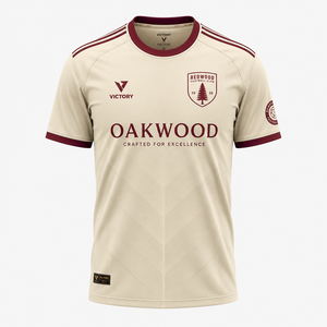 Camiseta de Fútbol del Club Victory Redwood para Hombre, Color Crema Marrón, Cuello Redondo, Manga Corta, Sublimada, Transpirable, 100% Poliéster - Product Image 1
