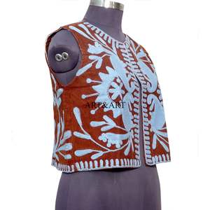 Chaleco Corto de Algodón Estilo Boho para Mujer, Bordado, Ecológico, Transpirable, Chaqueta Bohemia de Verano para Fiestas y Uso Casual - Product Image 3