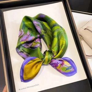 2026 Fashion 100% Real Silk <b>Scarf</b> 53cm <b>Square</b> Women's Silk Temperament Small <b>Scarf</b> Neck Decorative Wrap Printed <b>Scarves</b> - Product Image 1