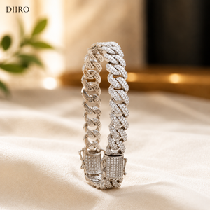High Quality Cuban 925 Silver Round Diamond Hip Hop Jewelry Iced Out Moissanite Link Chain Bracelet for <b>Men</b> Gift - Product Image 3