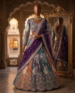 Divyam Creation Lehenga Choli en Faux Georgette Rouge Brodé, Robe Traditionnelle Indienne Longue pour Fête et Mariage, Taille Standard Femme - Product Image 6