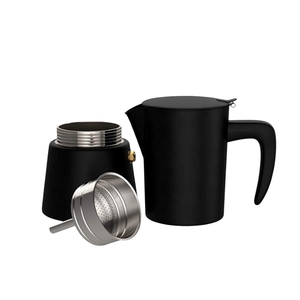 BERTILLE Cuisinière Noir Mat Machine À Espresso <span class=keywords><strong>6</strong></span> <span class=keywords><strong>Tasses</strong></span> À <span class=keywords><strong>Induction</strong></span> En Acier Inoxydable Moka Pot Cafetière - Product Image 2