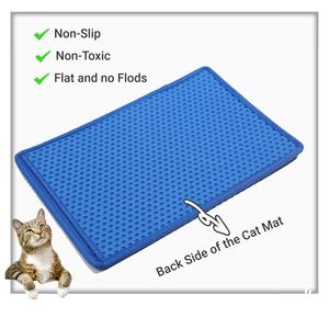 A forma di MiLi, Design antigraffio, doppio strato, 21 \ "X 14 \", lettiera per gatti blu impermeabile per urina e facile da pulire, lettiera per accessori - Product Image 4