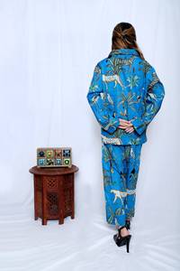 Pijama de algodón para mujer, conjunto de camisa larga con botones, estampado, suave, para verano, playa, noche, vestido de dormir. - Product Image 5