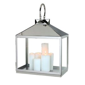Ensemble de deux lanternes en acier inoxydable et verre, nouveau, - Product Image 5