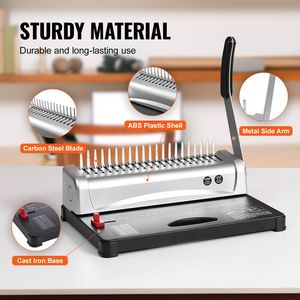 Rilegatrice Manuale a Pettine con 21 Fori, Capacità 450 Fogli, 100 Pezzi, Rilegatrice per Libri con Spina da 3/8FT - Product Image 5