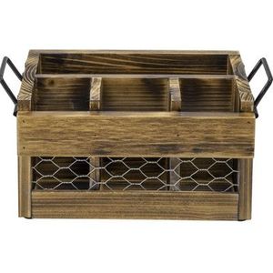 Large Wooden <b>Cutlery</b> Holder For Family Kitchen Use Offering Spacious Compartments And Strong Wooden Build - Product Image 1