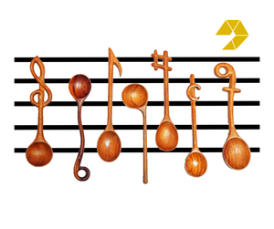 New Music Note Wooden <b>Spoon</b> Handmade Red Wood Music Note Wooden <b>Spoon</b> Eco Friendly Wooden <b>Spoon</b> Vietnam <b>Small</b> Wood Scoop Bamboo - Product Image 1
