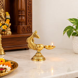 Polished Fish Shape Brass Diya <b>Oil</b> <b>Lamp</b> Handcrafted Traditional Metal <b>Oil</b> <b>Lamp</b> Decorative Brass <b>Oil</b> <b>Burner</b> Diya for Temple Pooja - Product Image 3
