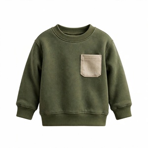 Sweat-shirt à manches longues pour bébés garçons, col rond, avec poche, en mélange de coton, décontracté, pour l'automne et l'hiver, exporté du Bangladesh - Product Image 1