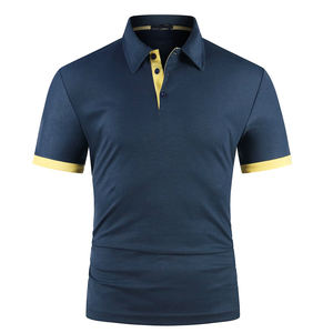 Polo de última moda, transpirable, de manga corta, de alta calidad, con impresión de logotipo personalizado, en algodón oscuro, para hombre. - Product Image 1