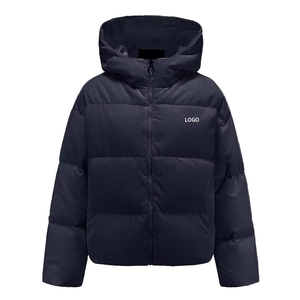 Chaqueta Acolchada de Alta Calidad para Mujer con Capucha, Ropa de Tela de Pana Tejida, Chaqueta Informal Gruesa y Cálida para Exteriores - Product Image 3