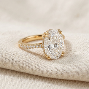 Bague de fiançailles en or 14 carats pour femme avec diamant ovale de laboratoire certifié IGI, bijoux de luxe pour anniversaire et mariage - Product Image 4