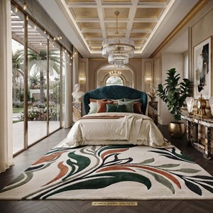 Modern Abstract Floral Area Rug Custom Printed Botanical Carpet Living Room Bedroom Home Decors Soft Washable Non <b>Slip</b> Floor <b>Mat</b> - Product Image 2