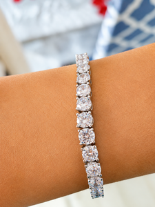 Luxury VVS Moissanite Tennis <b>Bracelet</b> 925 Sterling Silver Round Cut Diamond Look <b>Bracelet</b> - Product Image 1