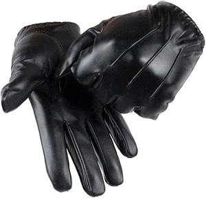 Guantes de invierno de cuero negro de lujo, guantes de mano de cuero genuino suave, cómodos, cálidos, transpirables, ajustados, para conducir - Product Image 1